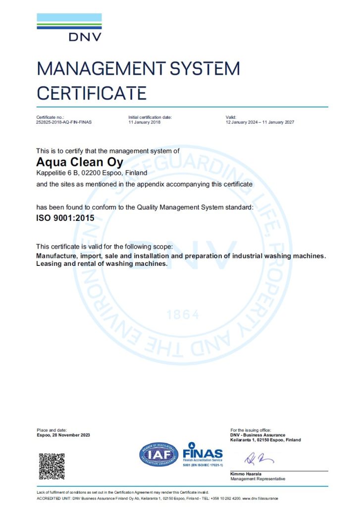 ISO9001 certificate